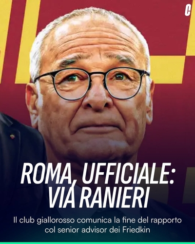 Roma: Ranieri Saluta, Fiducia Piena A Gasperini ️